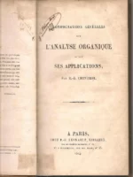 CONSIDERATIONS GENERALES SUR L´ANALYSE ORGANIQUE ET SUR SES APPLICATIONS