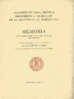 COMISION DE MONUMENTOS HISTORICOS Y ARTISTICOS DE LA PROVINCIA DE BARCELONA, MEMORIA DURANTE 1946 A 1952
