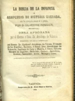 LA BIBLIA DE LA INFANCIA O COMPENDIO DE HISTORIA SAGRADA