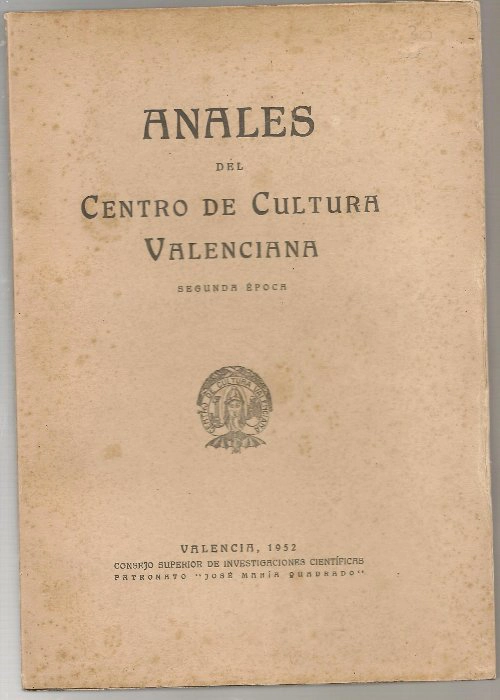 ANALES DEL CENTRO DE CULTURA VALENCIANA, 2ª epoca, nº 30