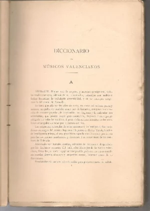 DICCIONARIO BIOGRAFICO DE MÚSICOS VALENCIANOS