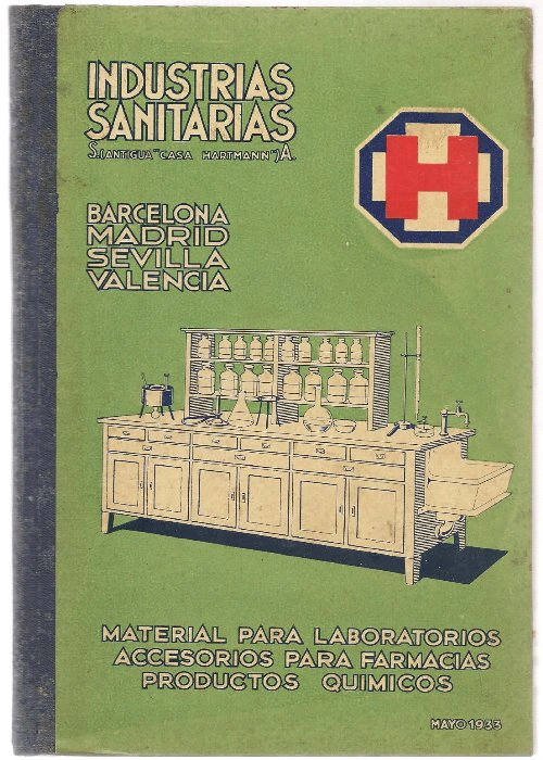 INDUSTRIAS SANITARIAS S.A. CATALOGO, MATERIAL PARA LABORATORIOS, ACCESORIOS PARA FARMACIAS, PRODUCTOS QUIMICOS, dibujos, fot, precios