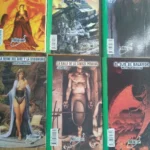 colección DOUBLE, dos novelas por tomo, 1. las armerias de Isher, los senderos de los dragones, 2.la reina del aire y la oscuridad,la espada de Welleran, 3 soldado no preguntes,no habra tregua para los reyes, 4 la muerte del doctor Isla, el gran momento,