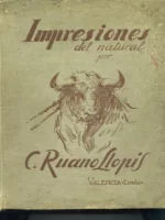 IMPRESIONES DEL NATURAL introducción CORRACHANO en texto bilingüe ingles-español (dibujos de suertes del toreo en blanco y negro)