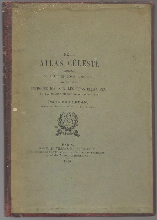 PETIT ATLAS CELESTE 5 cartes a deux couleurs, precede d´une introduction sur les constellations