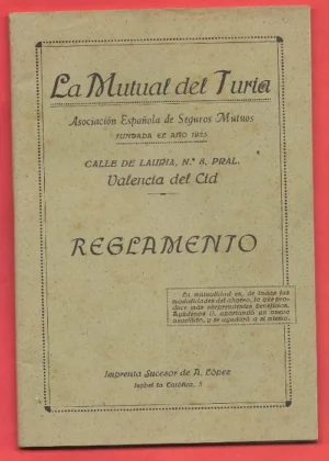 LA MUTUAL DEL TURIA asociacion española de seguros mutuos REGLAMENTO