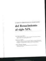 CLASICOS MORFOLOGICOS VALENCIANOS, DEL RENACIMIENTO AL S. XIX