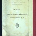 MEMORIA DE LA DIRECCION GENERAL DE INMIGRACION