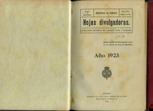 HOJAS DIVULGADORAS DE AGRICULTURA Revista , .años 1923 a 1929,1931, 1932 completos, 1933 del 2 a 24, 1934 y 1935 completos, 1936 (1 a 10 mayo). 1943, 1945 completos ,1948 y 1949 incompletos.Total 17 años de revistas con mas de 50 articulos de enologia (