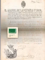 el Capitan General de Marina del departamento de Cartagena d Manuel DE LA PEZUELA Y LOBO 22 diciembre de 1881 concedo licencia absoluta a MANUEL DAMIÁ Y GABARDA