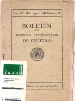 BOLETIN DE LA SOCIEDAD CASTELLONENSE DE CULTURA, tomo VI, cuaderno IV