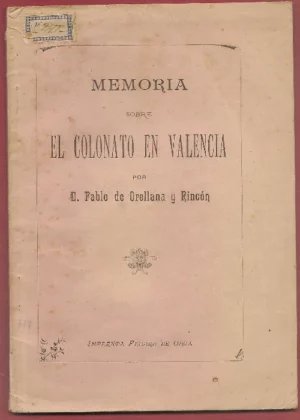 MEMORIA SOBRE EL COLONATO EN VALENCIA