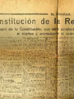 CONSTITUCION DE LA REPUBLICA ESPAÑOLA, pag 7-8 diario LA LIBERTAD 3 diciembre 1931, a dos caras, 40x 54 cm. Papel viejo que se corta en los pliegues
