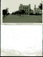 POSTAL VINAROZ -6 plaza Blasco Ibañez y monumento Costa y Borras,, Castellón, años 30, sin fotografo, L.Roisin?, buen estado