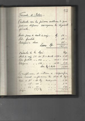 vda BERNARDINO VALLS- VALENCIA REGISTRO FABRICACIÓN Y RECETARIO 1918