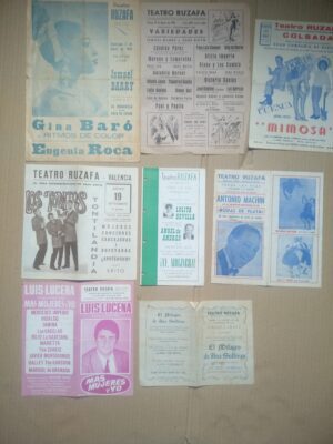 ESPECTACULO MUSICAL REVISTA VARIEDADES PROGRAMAS TEATRO RUZAFA VALENCIA años 50-60 LUIS LUCENA, LOLITA SEVILLA ....