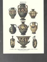 LAMINA CERAMICA GRIEGA,anforas y jarrones buen estado , 17x 25 cm cartulina