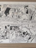 dibujo plumilla pagina 1 EL FINAL DE LA LUCHA nº 10,, JIM DALE LA MASCARA , editorial CREO VALENCIA