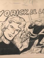 dibujo plumilla, portada original EL DUQUE NEGRO episodio 29 YORICK EL LOBO de GAGO