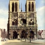 DIBUJO ORIGINAL ACUARELA? NOTRE DAME DE PARIS , firmado ARMANDO 54, ejemplar único en la red