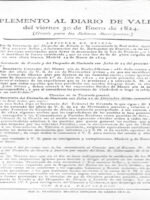 SUPLEMENTO AL DIARIO DE VALENCIA 30 enero 1824 , residencia párrocos en sus iglesias,  8 enero 1824 1 HOJA buen estado