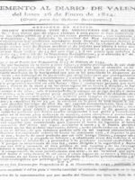SUPLEMENTO AL DIARIO DE VALENCIA 30 enero 1824 , orden Ministerio Guerra por robos en calles y casas particulares en esta Corte , pragmática 23 enero 1734, 3 noviembre 1735, 31 agosto 1772